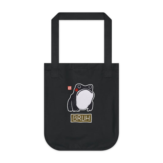 Meaningful Frog Eco Tote | "Bruh" Organic Canvas Bag | Personal Growth Accessory