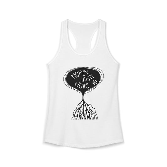 "Hope & Wish & Love" Women's Racerback Tank