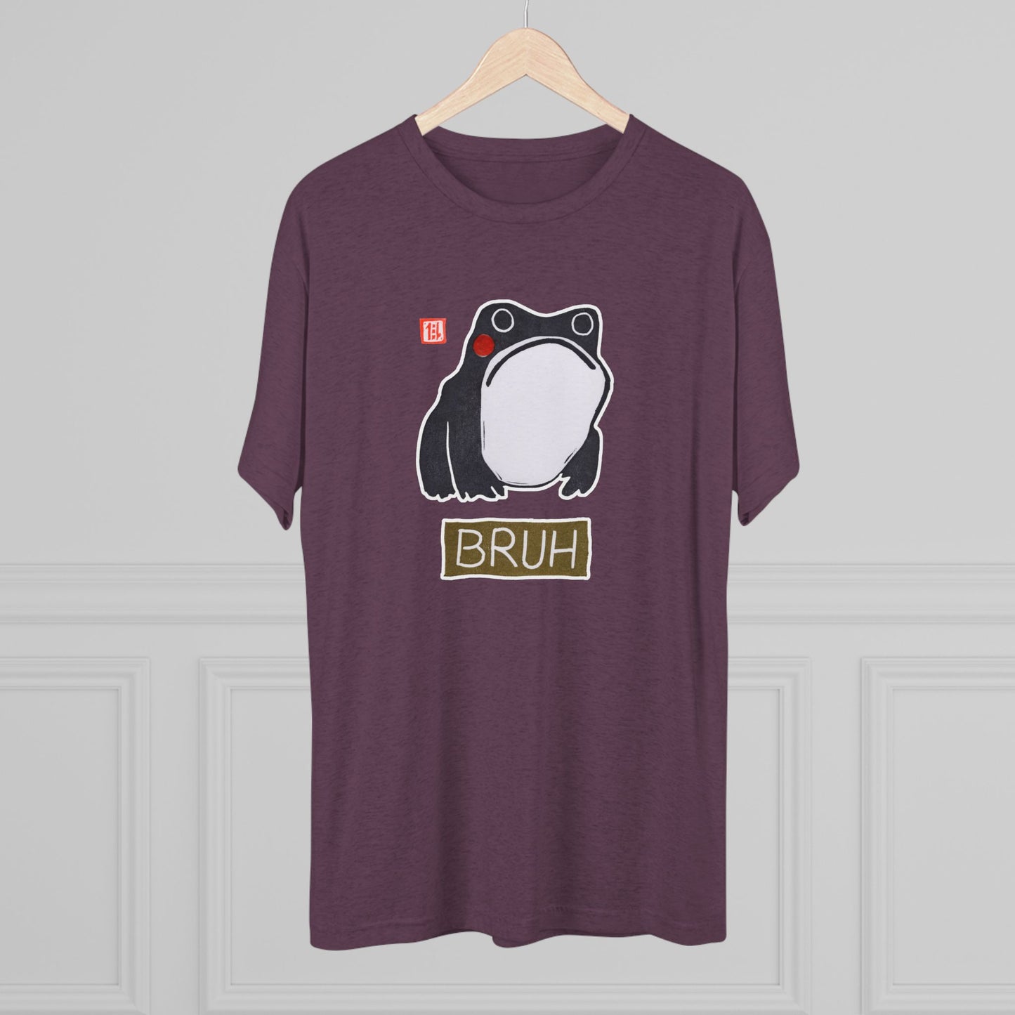 Meaningful Frog Graphic Tee | "Bruh" Tri-Blend Crewneck | Relatable Humor Gift