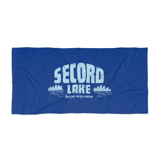 "Secord Lake, Better With Water" Beach Towel