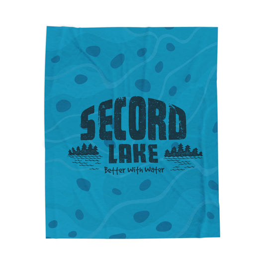 "Second Lake, Better With Water" Cozy Plush Throw