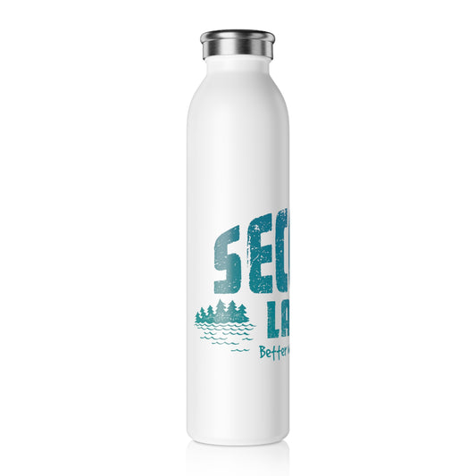"Secord Lake, Better with Water" Slim Water Bottle