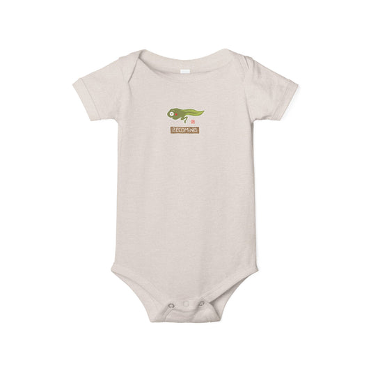 "Becoming" Tadpole Graphic Baby Onesie | Bella+Canvas Bodysuit | Grounded Baby Gift