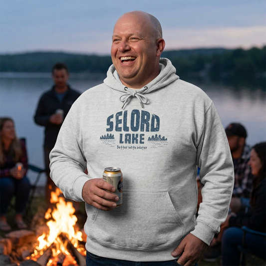Secord Lake Better with Water — Fleece Hoodie