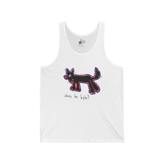 Does He Byte? Cute Glitch Cat Graphic Tank Top