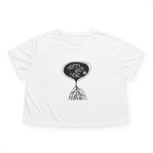 "Hope & Wish & Love" Bella + Canvas Flowy Graphic Womens Top