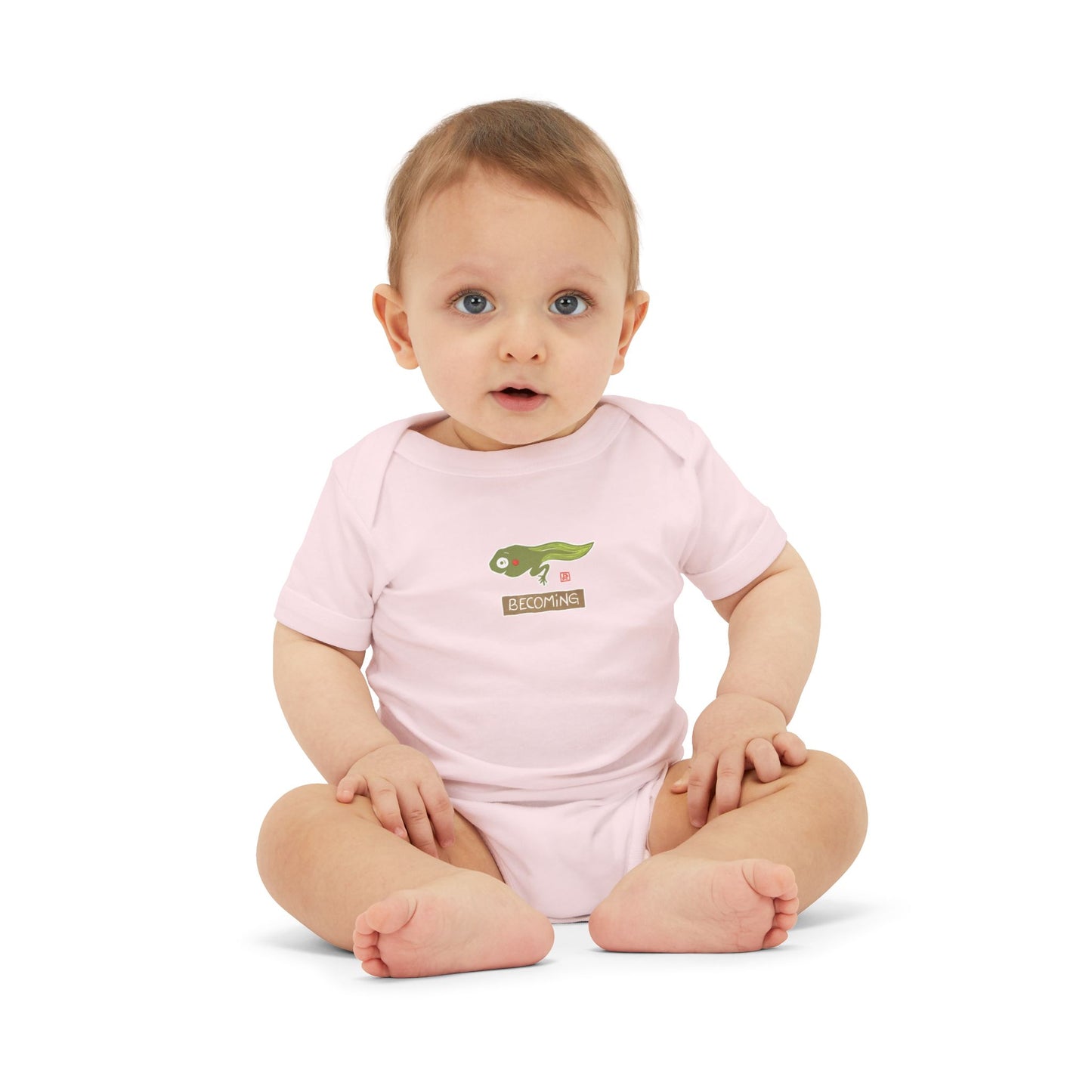 "Becoming" Tadpole Graphic Baby Onesie | Bella+Canvas Bodysuit | Grounded Baby Gift