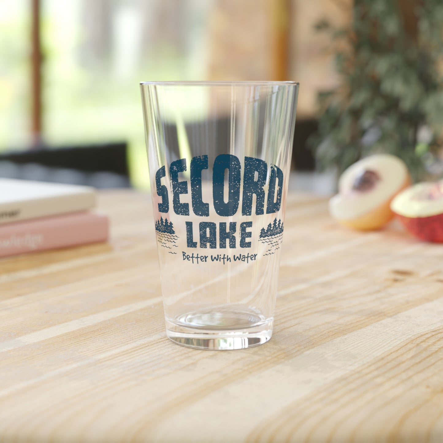 "Secord Lake, Better with Water" 16oz Pint Glass