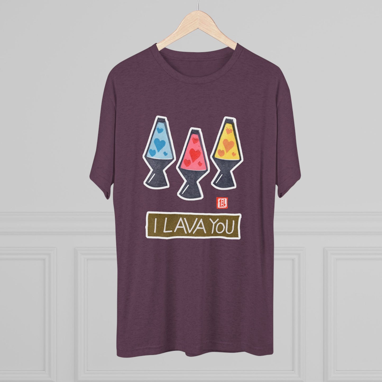 Funny Lava Lamp Shirt | "I Lava You" Tri-Blend Tee | Retro Valentine Gift