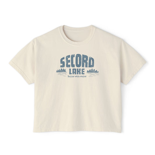 "Second Lake, Better With Water" — Women's Boxy Tee
