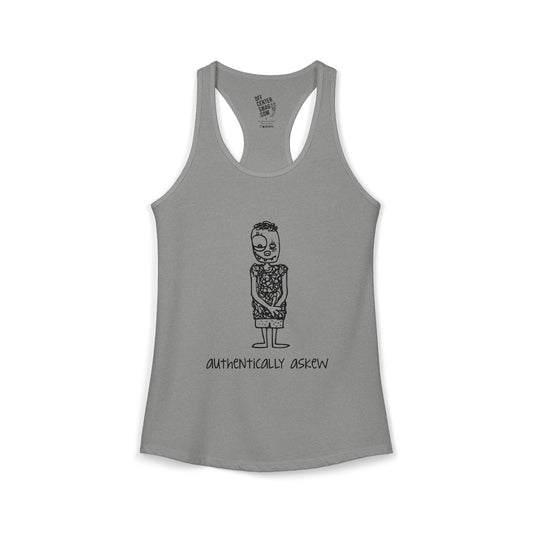 "Authentically Askew" Women's Ideal Racerback Tank
