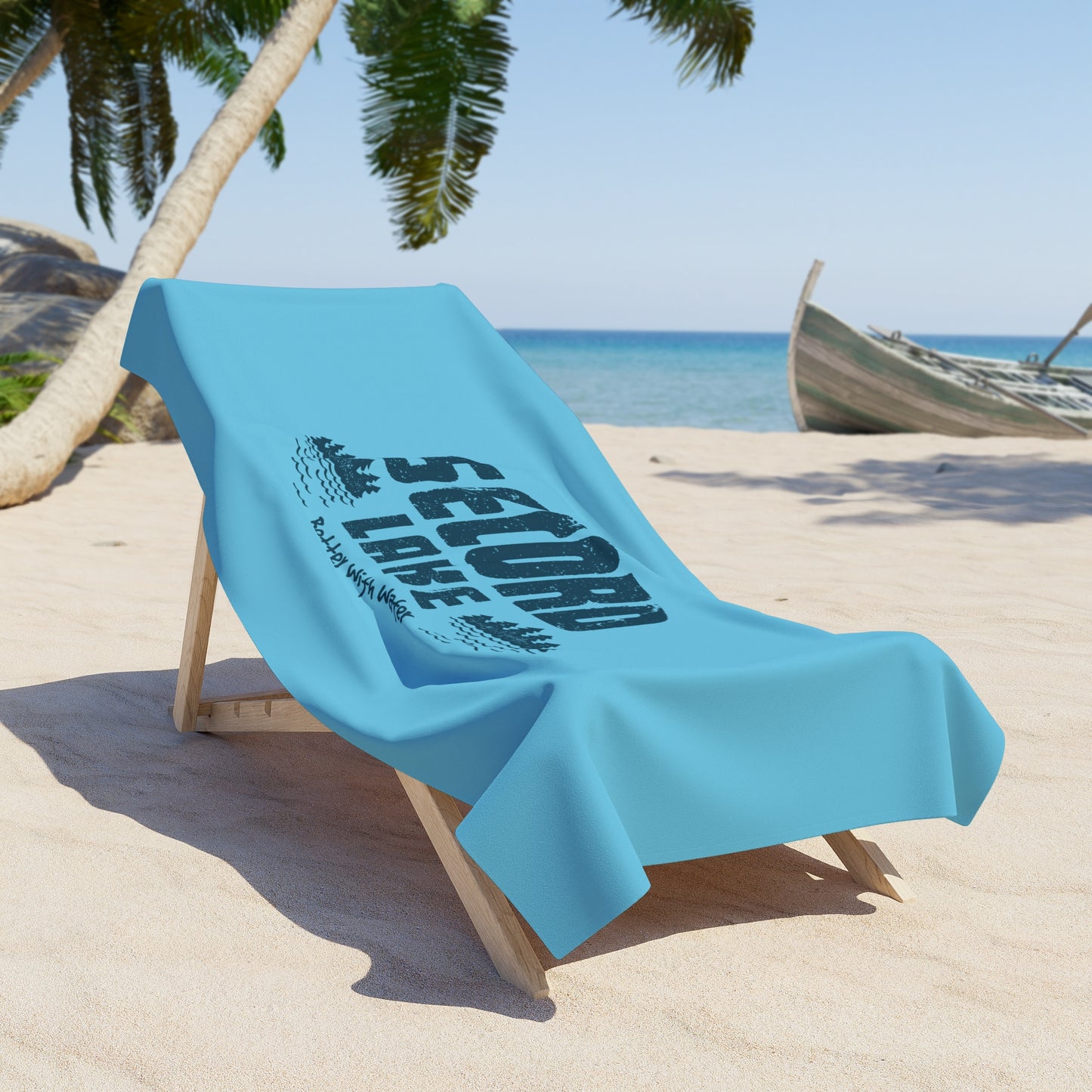 "Secord Lake, Better With Water" Beach Towel