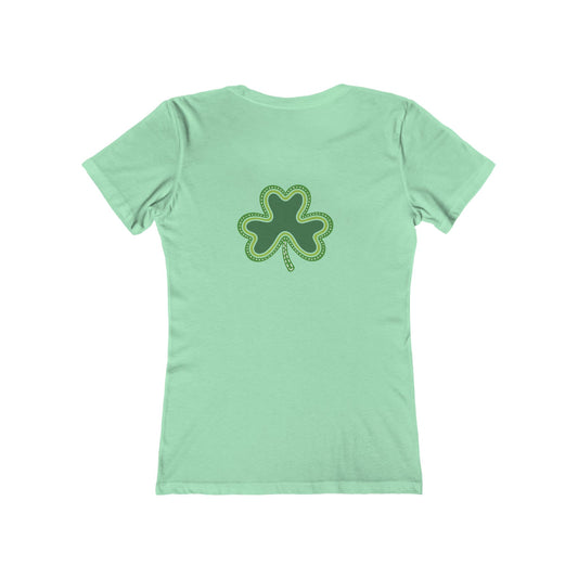 Lucky Woman's Shamrock T-Shirt | Green Rainbow & Clover Graphic | St. Patrick's Day Apparel