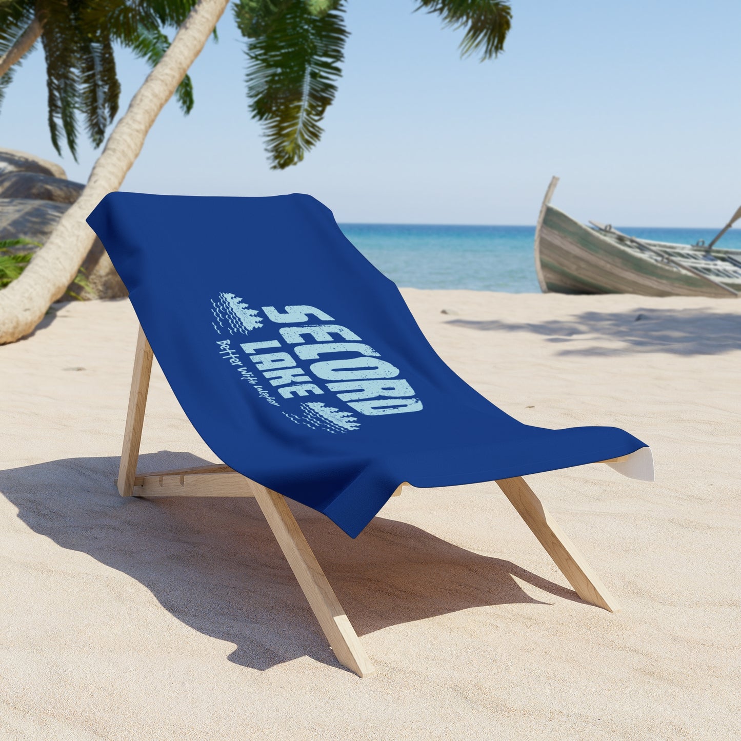 "Secord Lake, Better With Water" Beach Towel