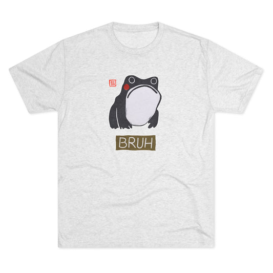 Meaningful Frog Graphic Tee | "Bruh" Tri-Blend Crewneck | Relatable Humor Gift