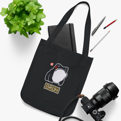 Meaningful Frog Eco Tote | "Bruh" Organic Canvas Bag | Personal Growth Accessory