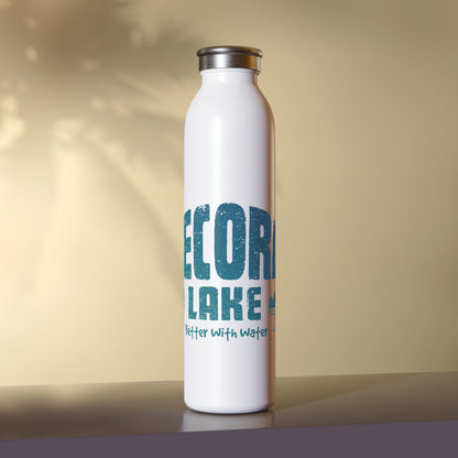 "Secord Lake, Better with Water" Slim Water Bottle
