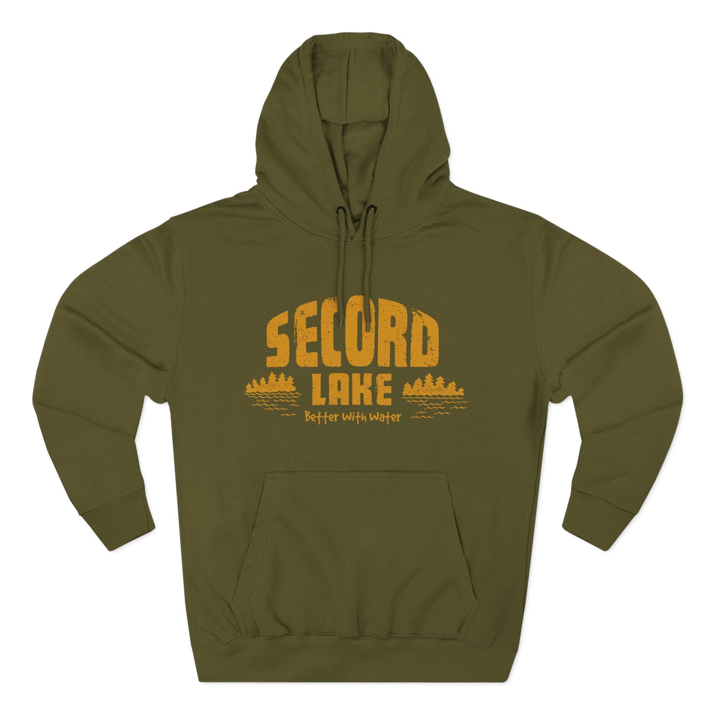 Secord Lake Better with Water — Fleece Hoodie