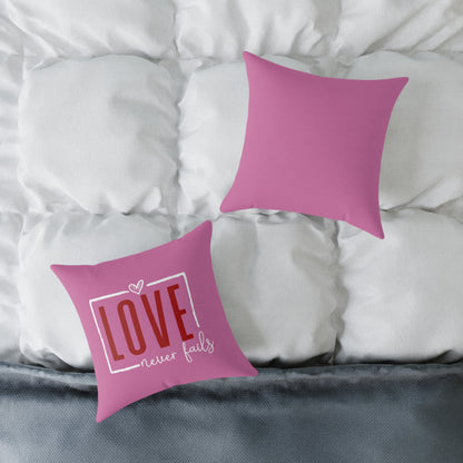"Love Never Fails" Throw Pillow