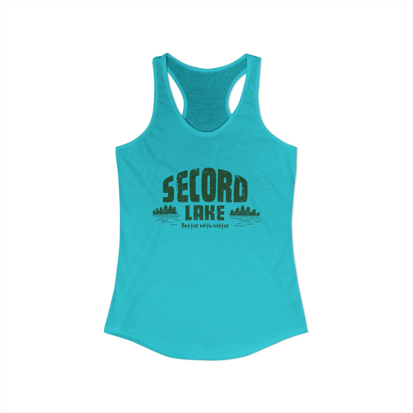 "Secord Lake, Better With Water" Women's Racerback Tank