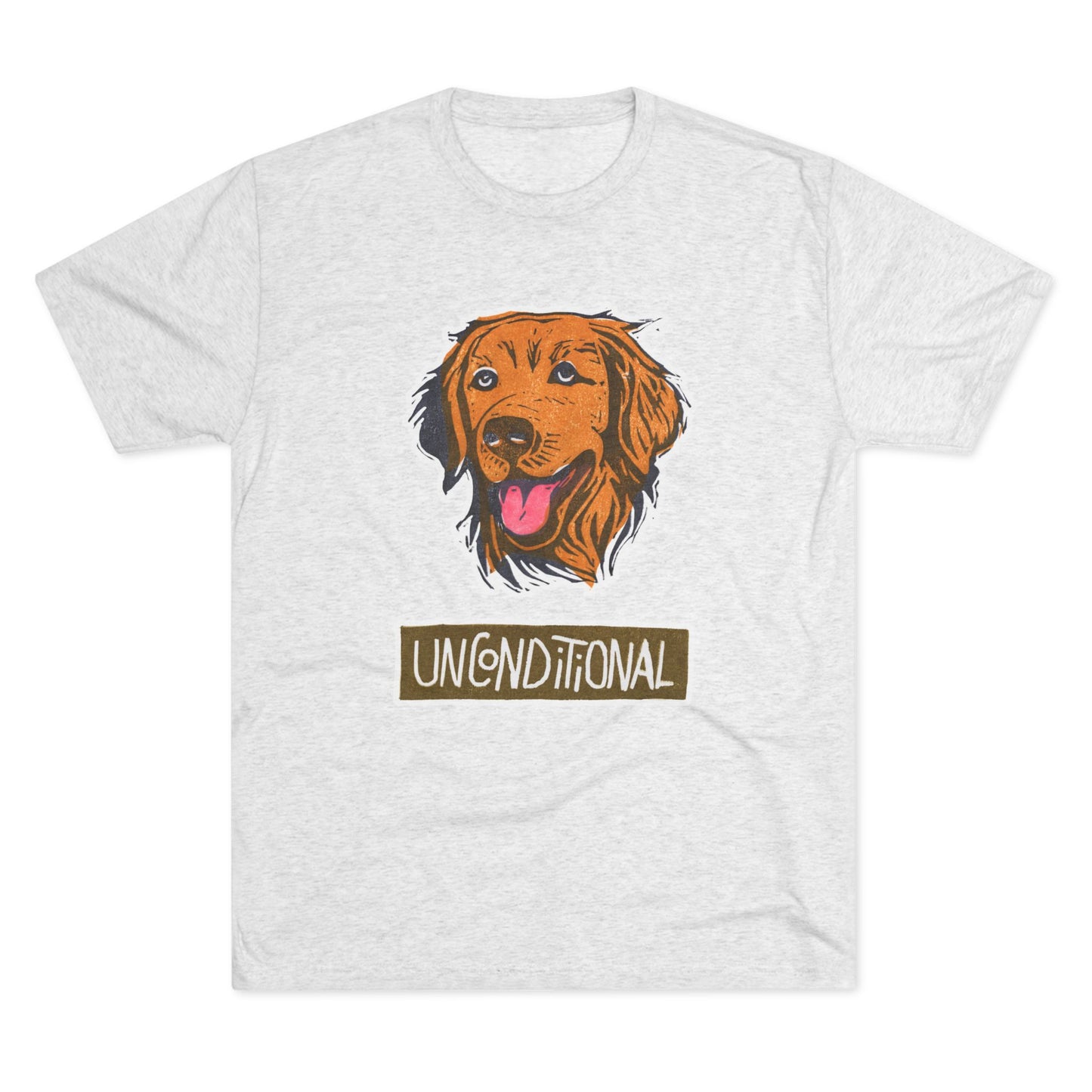 Golden Retriever Shirt | "Unconditional" Tri-Blend Tee | Gift for Dog Moms & Dog Dads