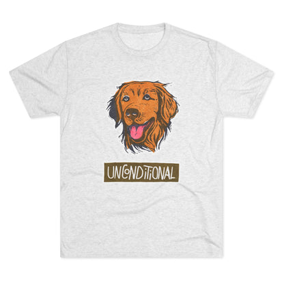 Golden Retriever Shirt | "Unconditional" Tri-Blend Tee | Gift for Dog Moms & Dog Dads