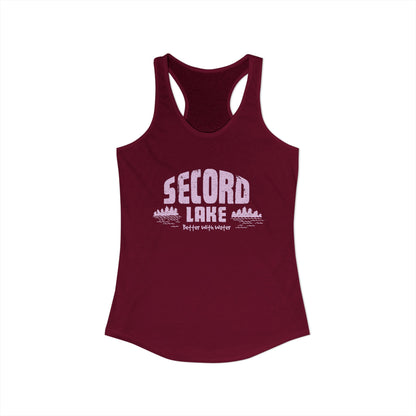 "Secord Lake, Better With Water" Women's Racerback Tank