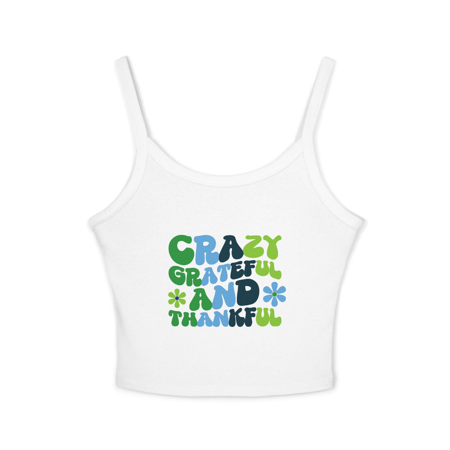 "Crazy Grateful and Thankful" Women's Spaghetti Tank Top