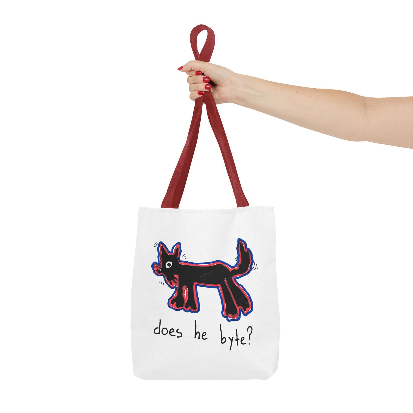 "Does He Byte?"  —  Tote Bag