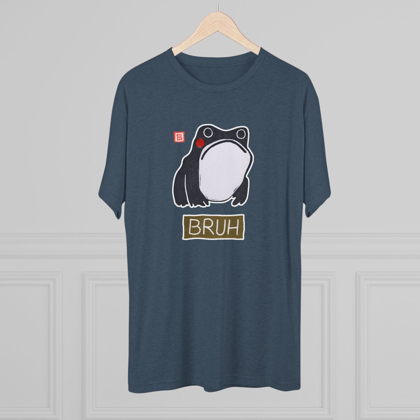 Meaningful Frog Graphic Tee | "Bruh" Tri-Blend Crewneck | Relatable Humor Gift