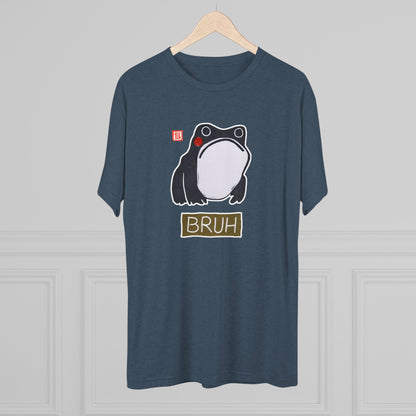 Meaningful Frog Graphic Tee | "Bruh" Tri-Blend Crewneck | Relatable Humor Gift