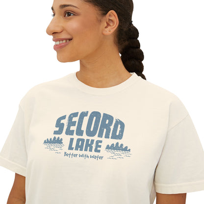"Second Lake, Better With Water"  — Women's Boxy Tee
