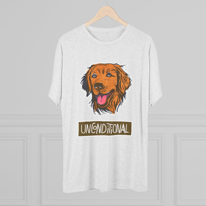 Golden Retriever Shirt | "Unconditional" Tri-Blend Tee | Gift for Dog Moms & Dog Dads