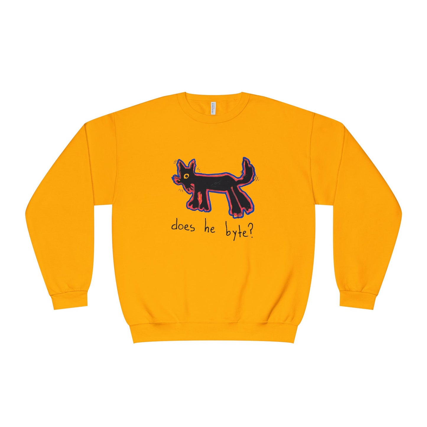 “Does he byte?”  — Crewneck Sweatshirt