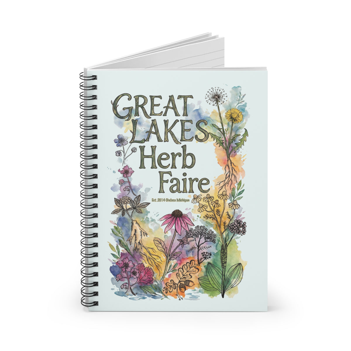 Herbal Faire Spiral Notebook — Great Lakes Herb Faire Floral Journal