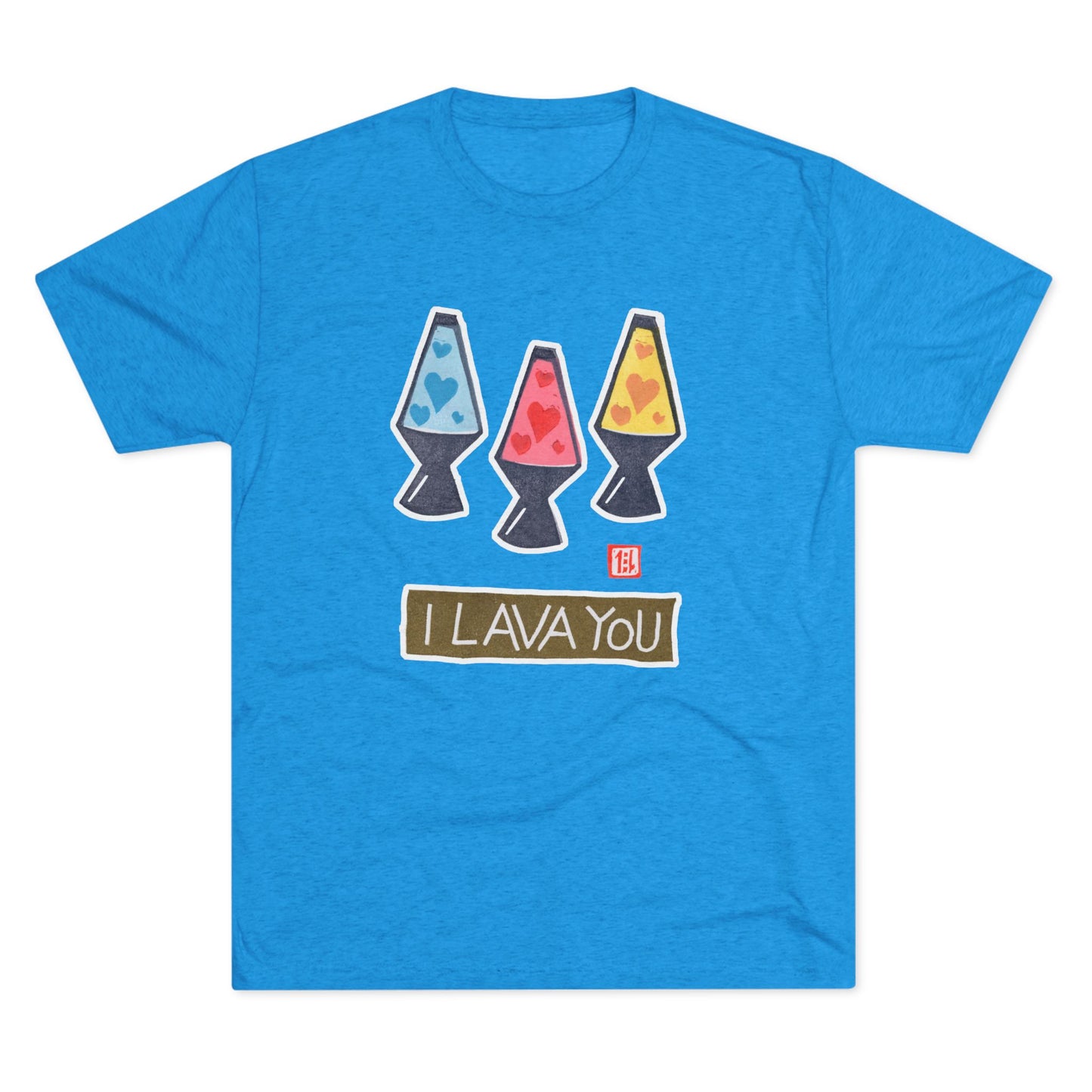 Funny Lava Lamp Shirt | "I Lava You" Tri-Blend Tee | Retro Valentine Gift