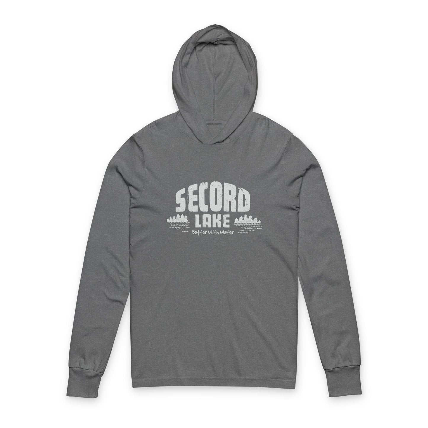 Secord Lake Better with Water Retro Long Sleeve Tee Hoodie