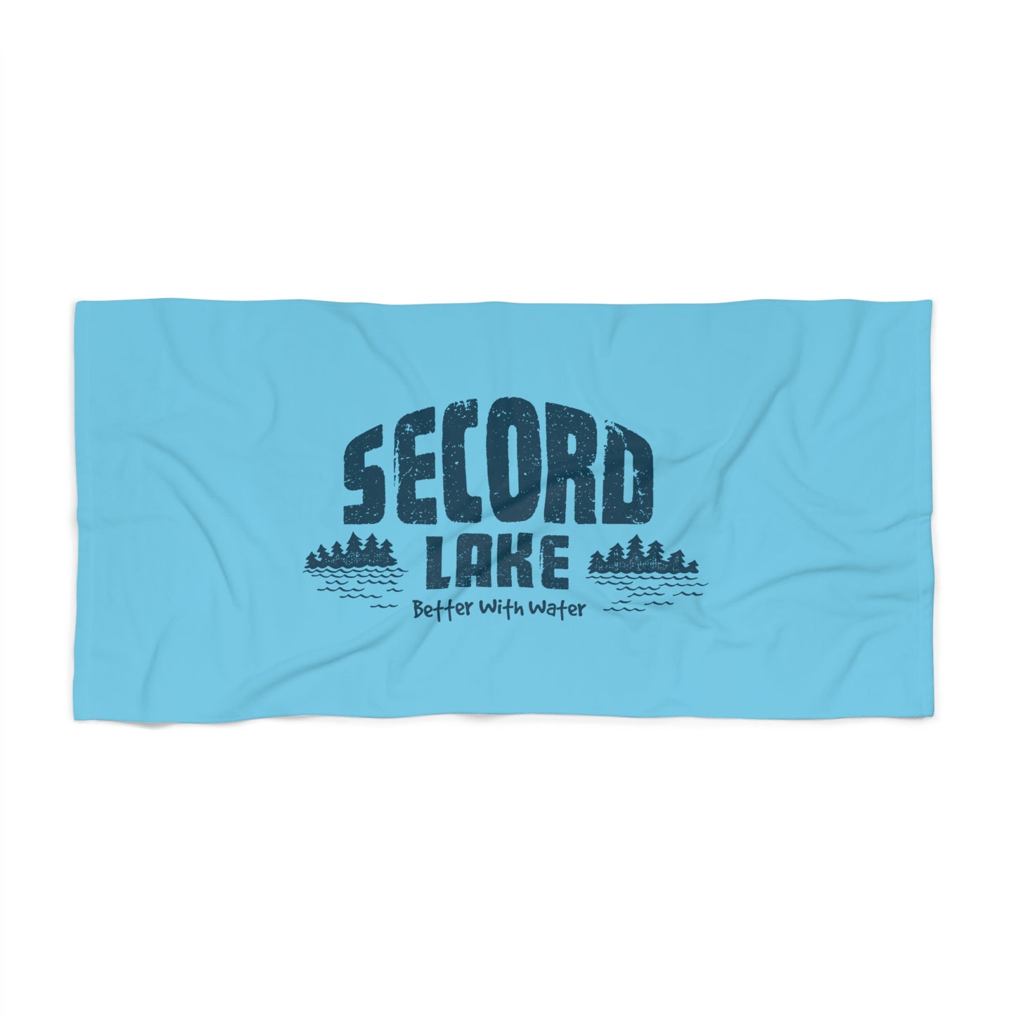 "Secord Lake, Better With Water" Beach Towel