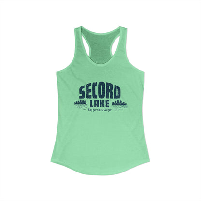 "Secord Lake, Better With Water" Women's Racerback Tank