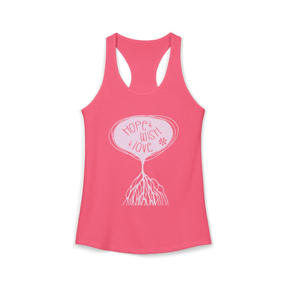 "Hope & Wish & Love" Women's Racerback Tank