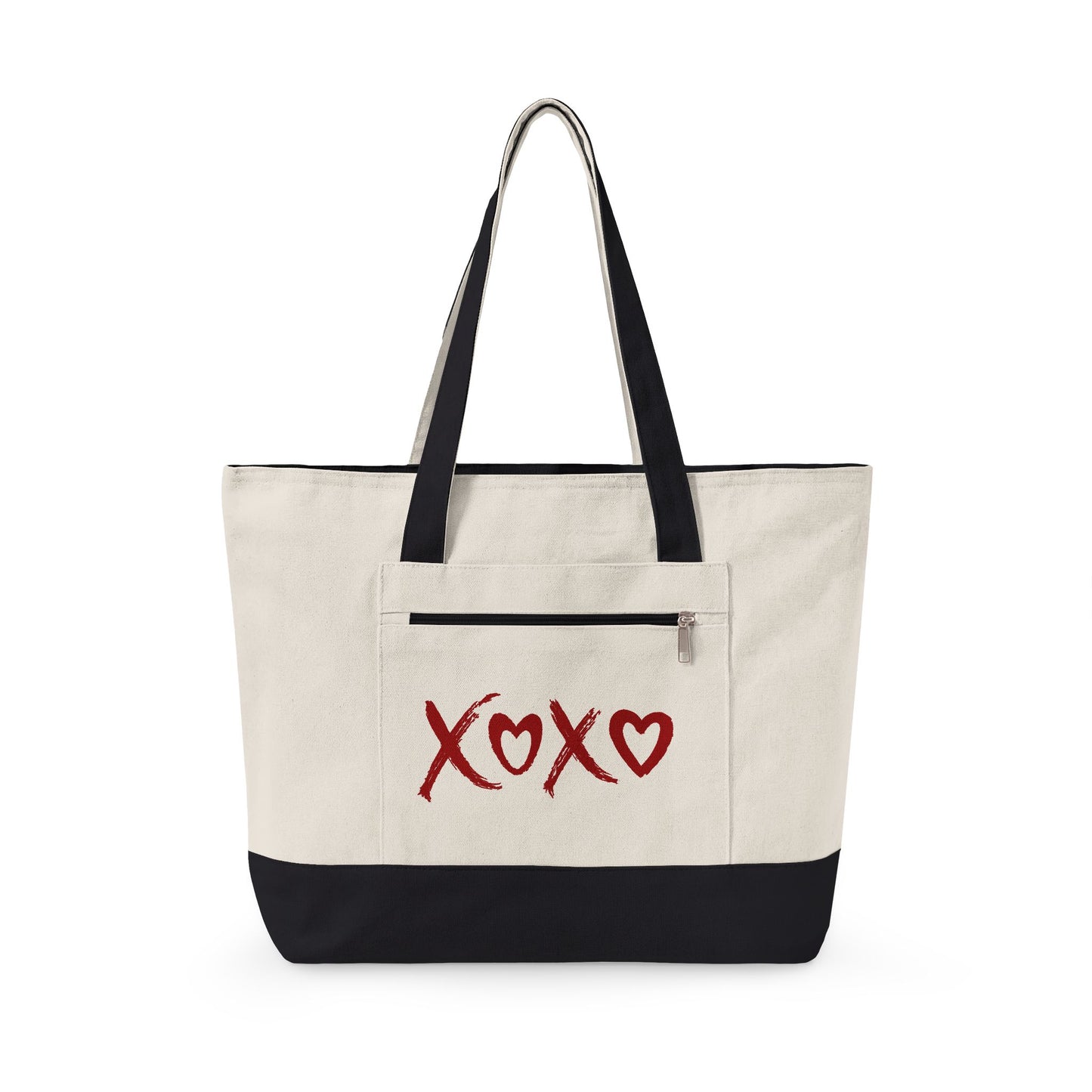 "XOXO" Zippered Canvas Tote