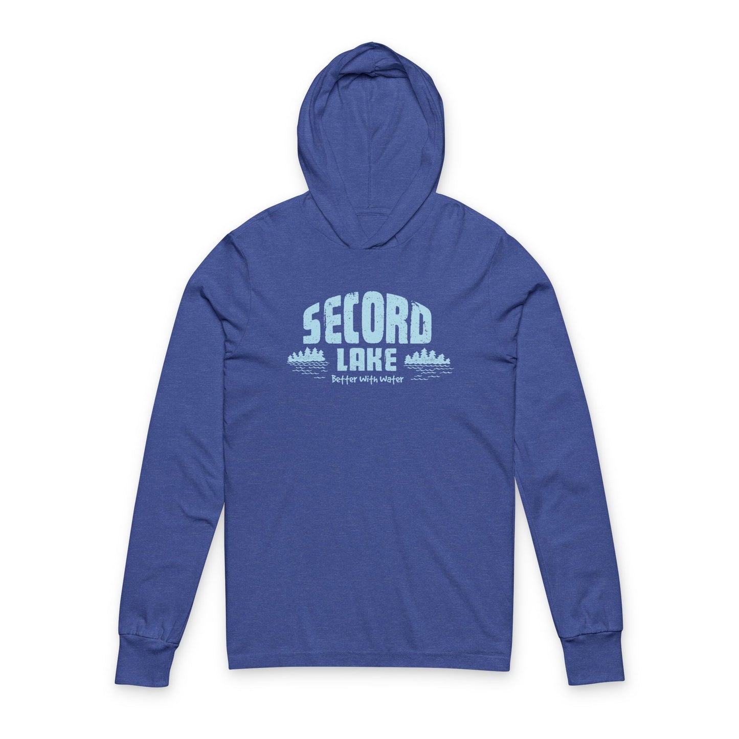 "Secord Lake, Better with Water" Long Sleeve Tee Hoodie