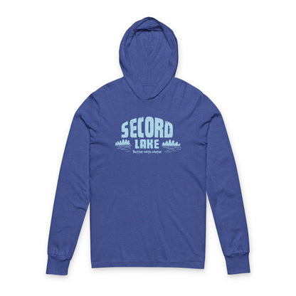 "Secord Lake, Better with Water" Long Sleeve Tee Hoodie