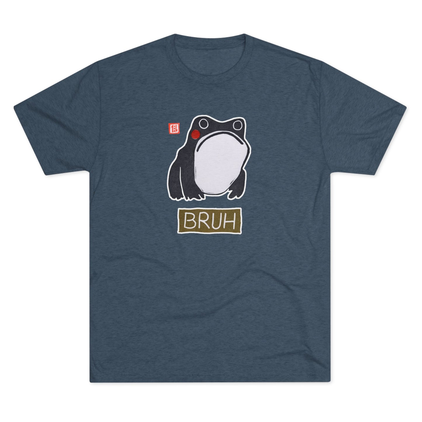 Meaningful Frog Graphic Tee | "Bruh" Tri-Blend Crewneck | Relatable Humor Gift