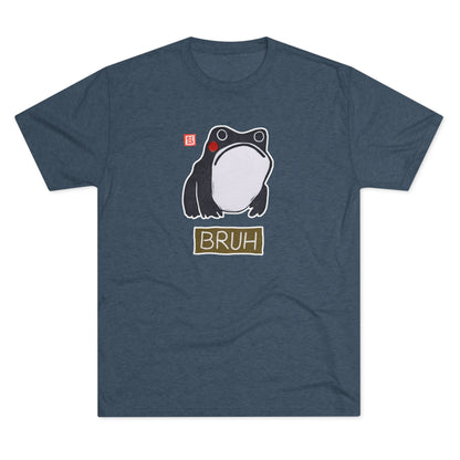 Meaningful Frog Graphic Tee | "Bruh" Tri-Blend Crewneck | Relatable Humor Gift