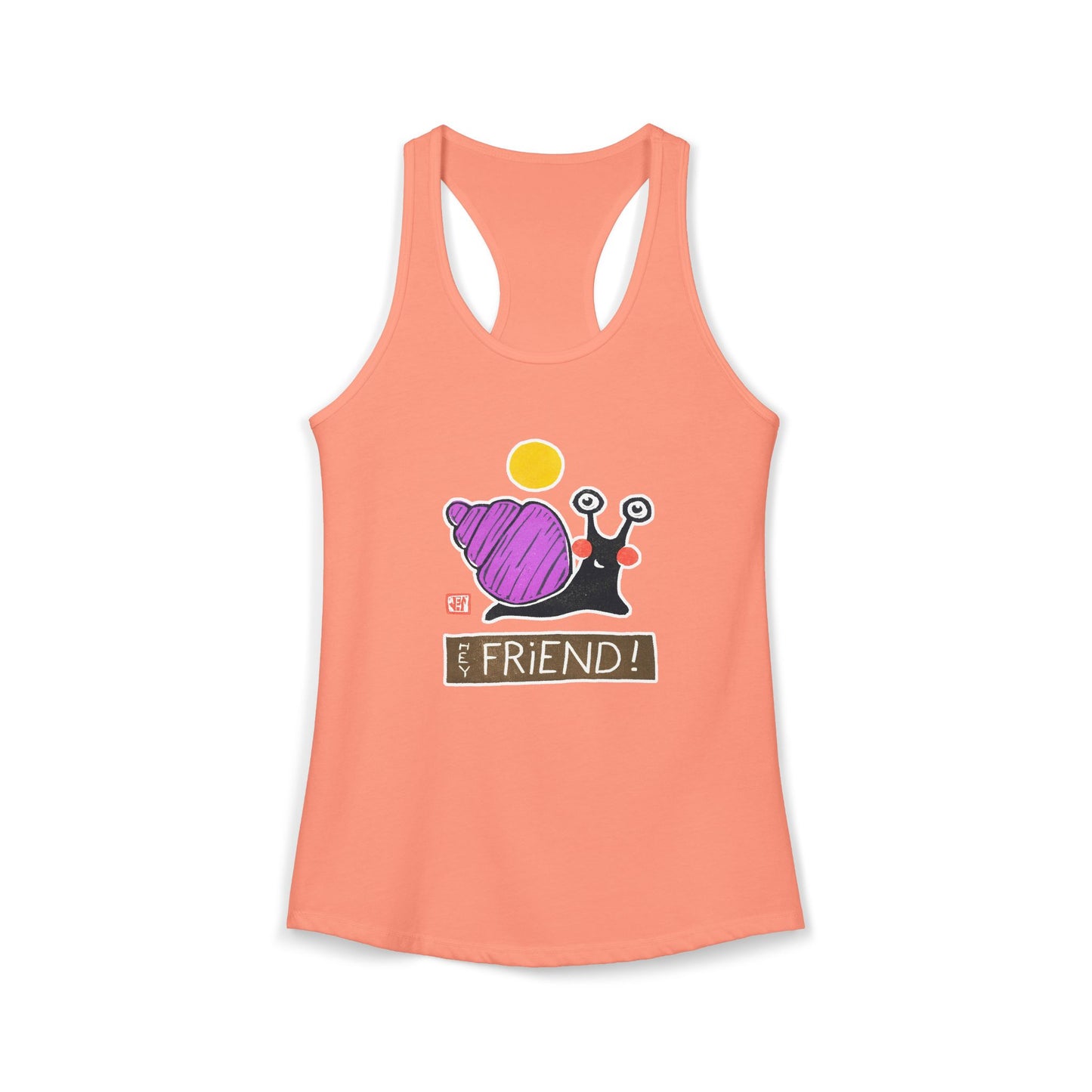 Funny Snail Racerback Tank | "Hey Friend" Yoga Top | Quirky Gift for Her