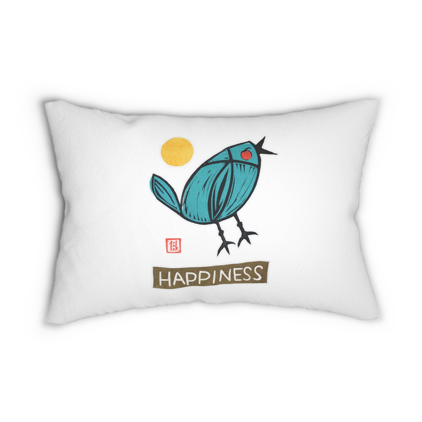 "Happiness" Spun Polyester Accent Pillow | Small Good Things Collection | Grounded Joy Home Decor