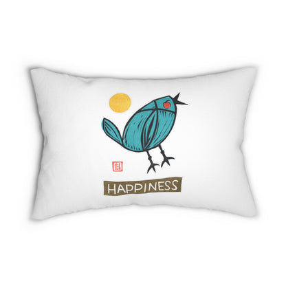 "Happiness" Spun Polyester Accent Pillow | Small Good Things Collection | Grounded Joy Home Decor