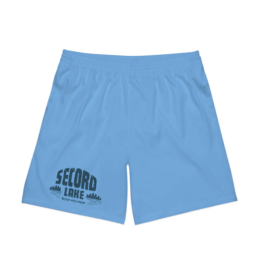 "Secord Lake, Better With Water" Men's Beach Shorts