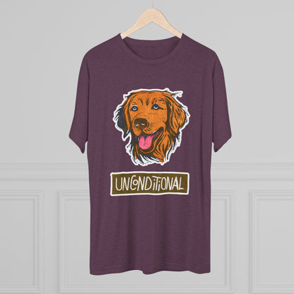 Golden Retriever Shirt | "Unconditional" Tri-Blend Tee | Gift for Dog Moms & Dog Dads